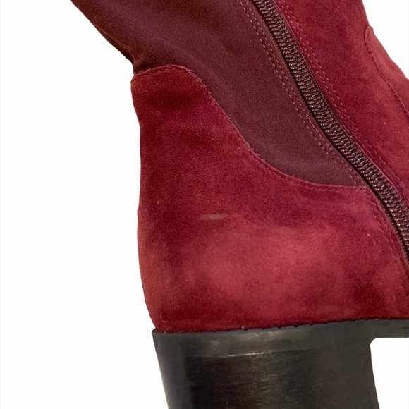 Burgundy Suede Marc Fisher Riding Boot Size 8W - Picture 2 of 5